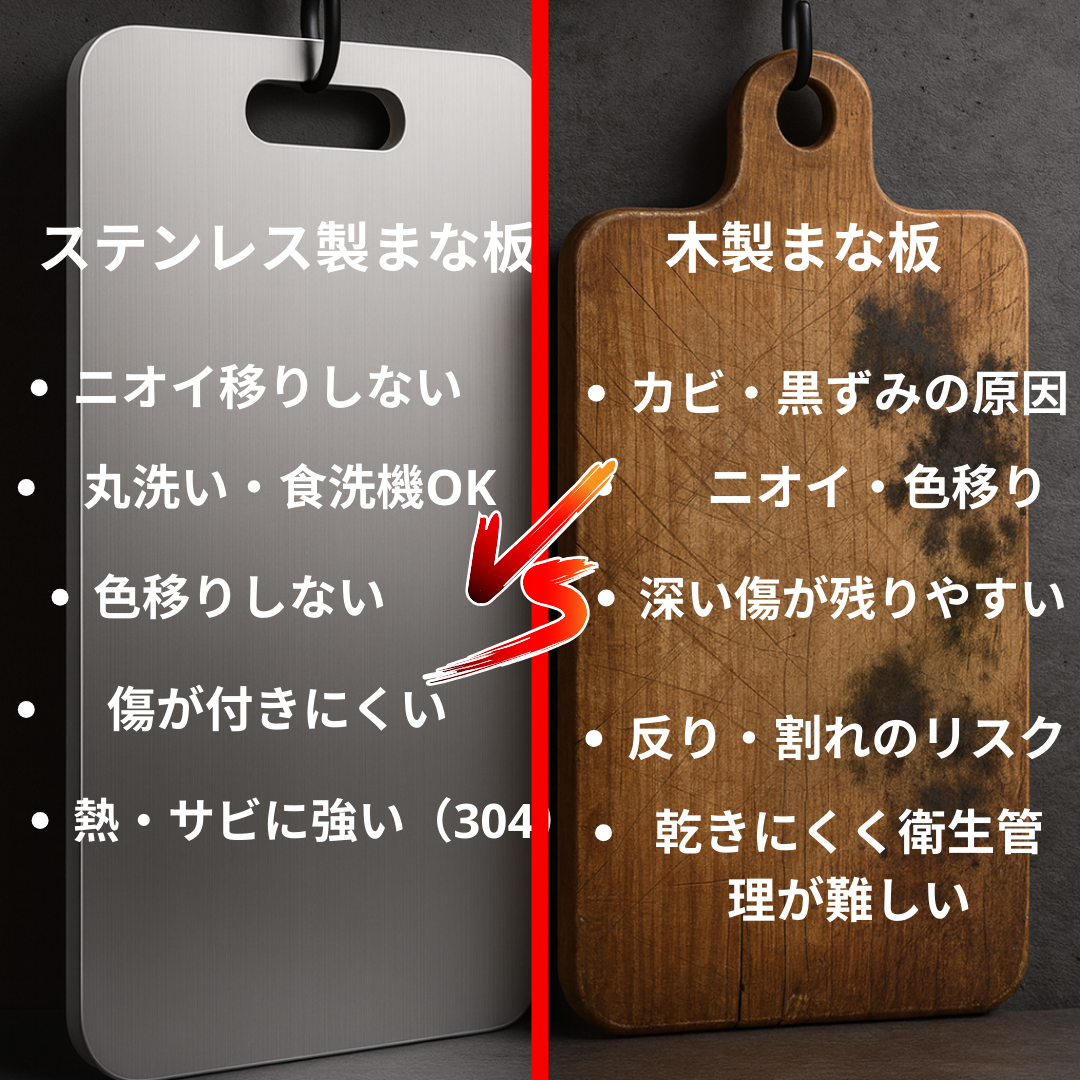 ステンレス製まな板3枚セット(小・中・大サイズ)