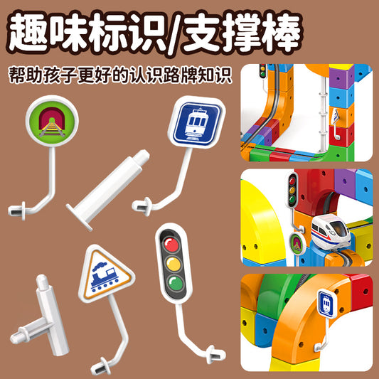 Children's Magic Magnetic Track Car 3D Magnetic Multi-Assembly Building Block Toy Anti-Gravity Electric Track Train