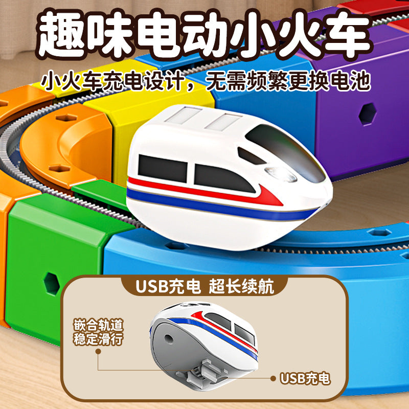 Children's Magic Magnetic Track Car 3D Magnetic Multi-Assembly Building Block Toy Anti-Gravity Electric Track Train