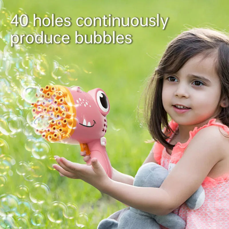 40 Holes Bubble Machine Gun Toys for KidsSoapBubbleMachineGuns AutomaticToysChildrenGift Kids ToysBathToys( Not Include Battery)