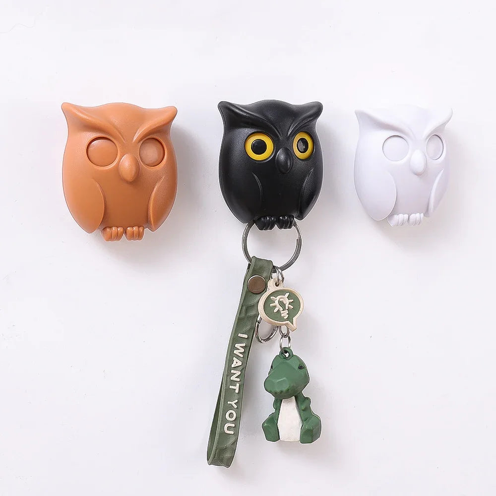 3/1PCS Magnetic Owl Key Holders Self Adhesive Keychain Key Wall Hanging Hooks Will Open Eyes Home Decorative Magnets Hooks