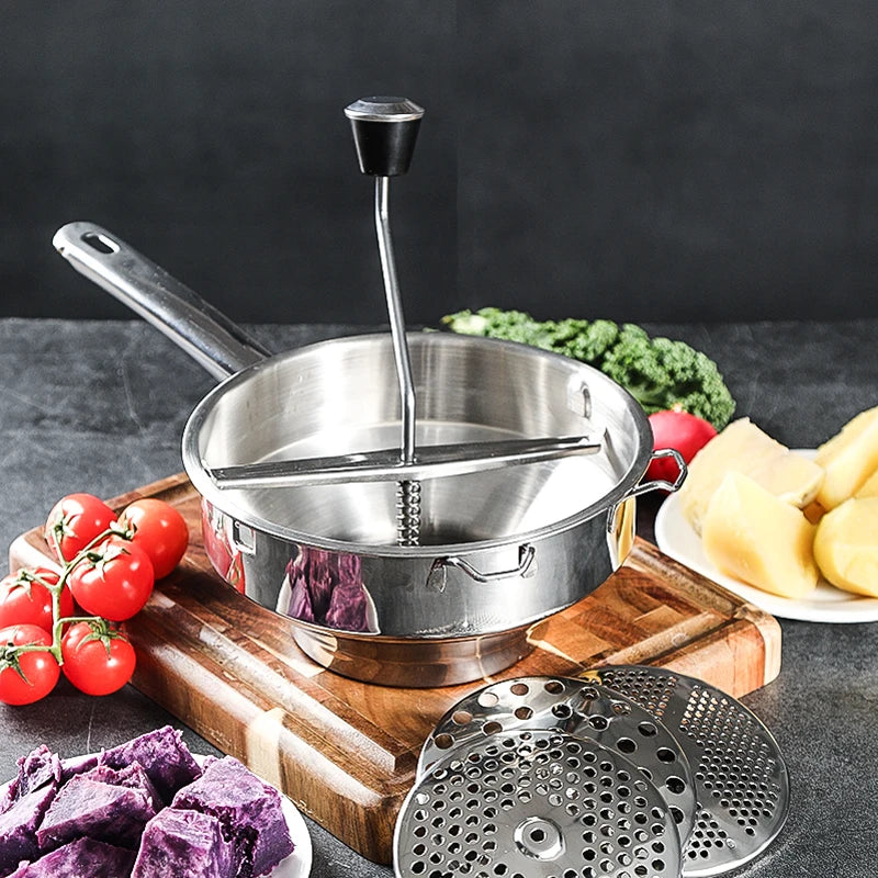 Holaroom Potato Masher Pumpkin Vegetable Puree Pressing Tool Stainless Steel Grinder Fruits Food Mashing accesorios de cocina